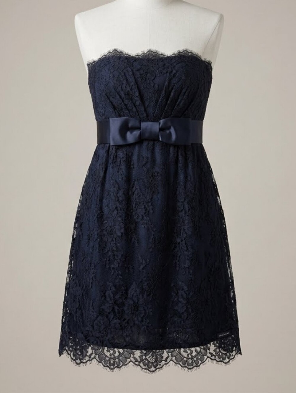 JILL STUART Cocktail Black Lace Strapples Short Dress size 2